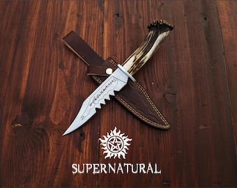 Supernatural Ruby's Knife Replica: Stag Antler Handle, Leather Sheath