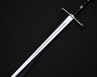 Witcher Silver Sword Replica | Geralt Wolf School Stainless Steel Fantasy Sword
