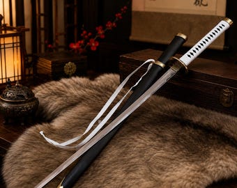 Handmade Katana Sword – 1060 Carbon Steel Full Tang Samurai Blade, Anime Cosplay Collection