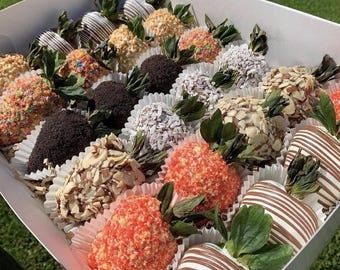Deliciosas fresas bañadas en chocolate hechas a medida