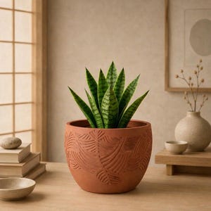 Folia | Botanical Leaf Planter | Nature 3D Printed Plant Pot | Fern Indoor Pot