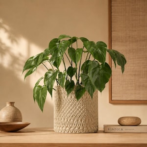 Evora Planter | Diamond Texture Geometric Cylinder Pot | Minimalist Decor | 4" 6" 8"