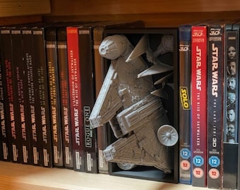 Star Wars-inspirierte Bücherecke | Bücherregaleinsatz in Raumschiffform | Sci-Fi-Bibliotheksdeko | 3D-gedruckte Bücherecke | Geschenk für Bücherliebhaber