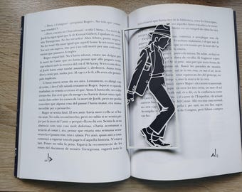 Lesezeichen & Wanddeko „Moonwalk“ | Musikinspiriertes Lesezeichen | Lesezeichen mit Tanzsilhouette | 3D-gedrucktes Geschenk für Leseratten | Deko im Popkultur-Stil