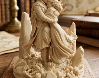 Outlander Inspired Jamie & Claire Figurine | Highland Romance Statue | Scottish Love Story Decor | 3D Printed Collector Display | Gift for B