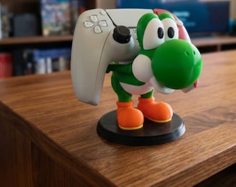 Yoshi-Controller-Ständer für PS5 & Xbox | 3D-gedruckter Gaming-Controller-Halter | Niedliche Dinosaurier-Schreibtischdeko | Geschenk für Gamer | Nintendo Inspire