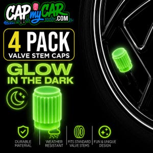Glow in the Dark Neon Tire Valve Caps
