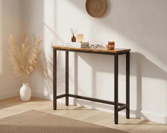 Narrow Console Table, Slim Hallway Entryway Table, Modern Wood Foyer Furniture