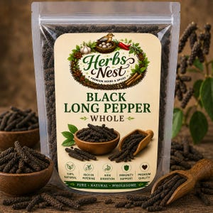 Black Long Pepper Whole, Piper Longum Spice, Ayurvedic Herb, Natural Cooking Spice