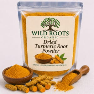 Cúrcuma em pó de raiz seca – Cúrcuma moída para culinária, leite dourado, misturas de especiarias, Curcuma longa a granel