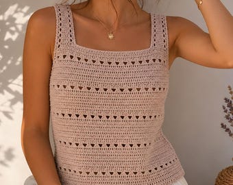 Easy Crochet Tank Top Pattern PDF, Modern Summer Top Pattern, Beginner Friendly Crochet Camisole, Instant Download English Language