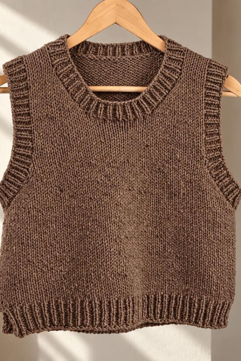 Knit Pattern Spring Vest Knitting Vest Pattern, Women's Knit Vest, Sleeveless Sweater Pattern ...