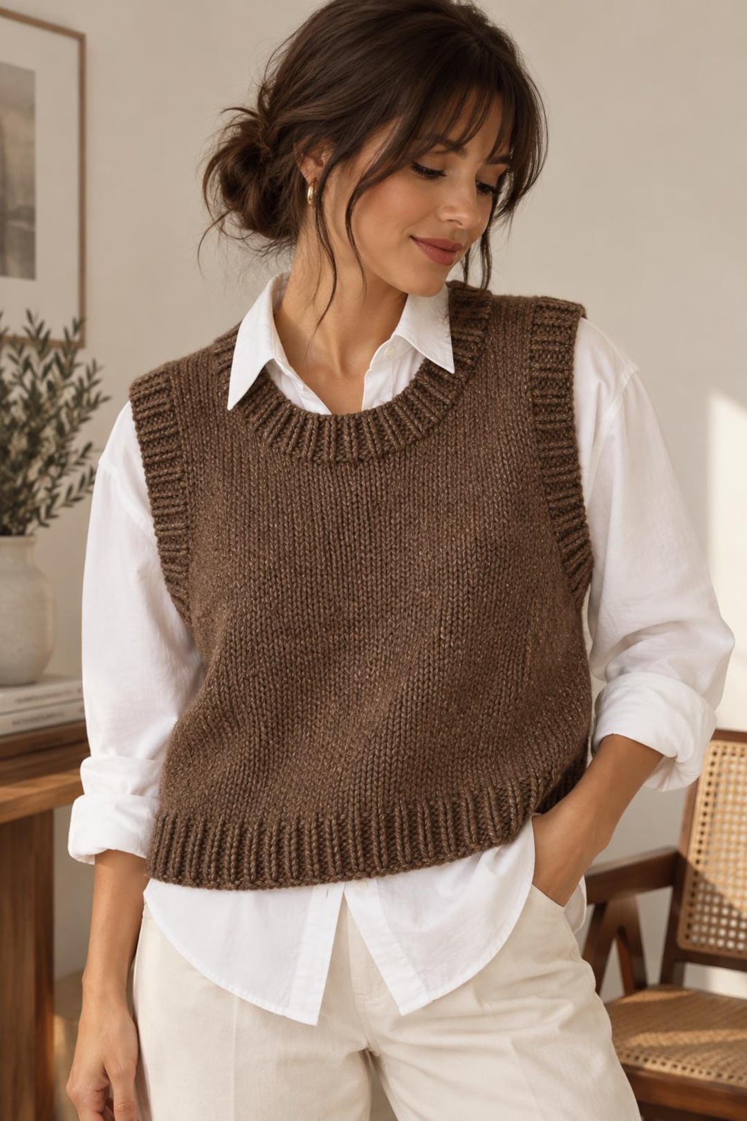 Knit Pattern Spring Vest Knitting Vest Pattern, Women's Knit Vest, Sleeveless Sweater Pattern ...