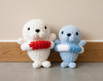 Seal Crochet Pattern, Amigurumi Sea Lion PDF, Chunky Walrus Plushie, Cute Sailor Toy, Summer Ocean Tutorial, Kawaii Seal Nursery Decor
