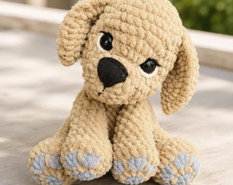 Crochet Dog Pattern, Amigurumi Puppy PDF, Plush Labrador Tutorial, Golden Retriever Crochet, Stuffed Animal Toy, Baby DIY Gift, Puppy Toy