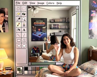 Retro Computer Vanity Mirror, Personalized Makeup Mirror, 90s PC Aesthetic Room Decor, Cute Desk Mirror, Y2K Wall Mirror, Gift for Her