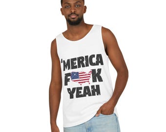 Merica Fk Yeah Tank Top | American Flag Map Patriotic Graphic Tank