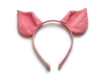 Pig Ears, Pink Piggy Costume Headband for Kids and Adults