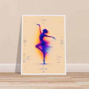 Ballerina Heatmap Art Print, Framed Contemporary Dance Wall Decor, Modern Figurative Ballet Poster, Vibrant Statement Art for Living Room