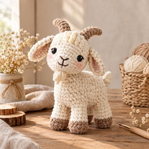 No-Sew Goat Amigurumi Crochet Pattern | UK Tutorial (PDF)