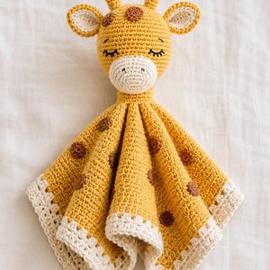 Patrón de jirafa de ganchillo para peluche, manta de seguridad para bebé, juguete amigurumi (descarga en PDF)