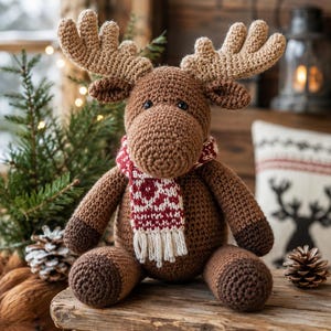 Patrón de amigurumi de alce a crochet, tutorial de peluche de bosque (descarga en PDF)