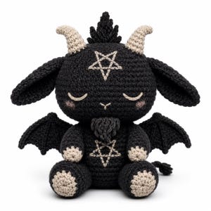 Baby Baphomet Crochet Pattern, Gothic Amigurumi PDF, Kawaii Demon Plush (Digital Download)