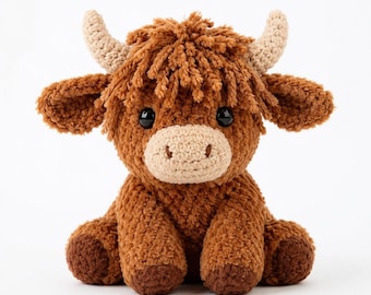 Highland Kuh Häkelanleitung PDF | Chenille Amigurumi Tutorial (Digitaler Download)