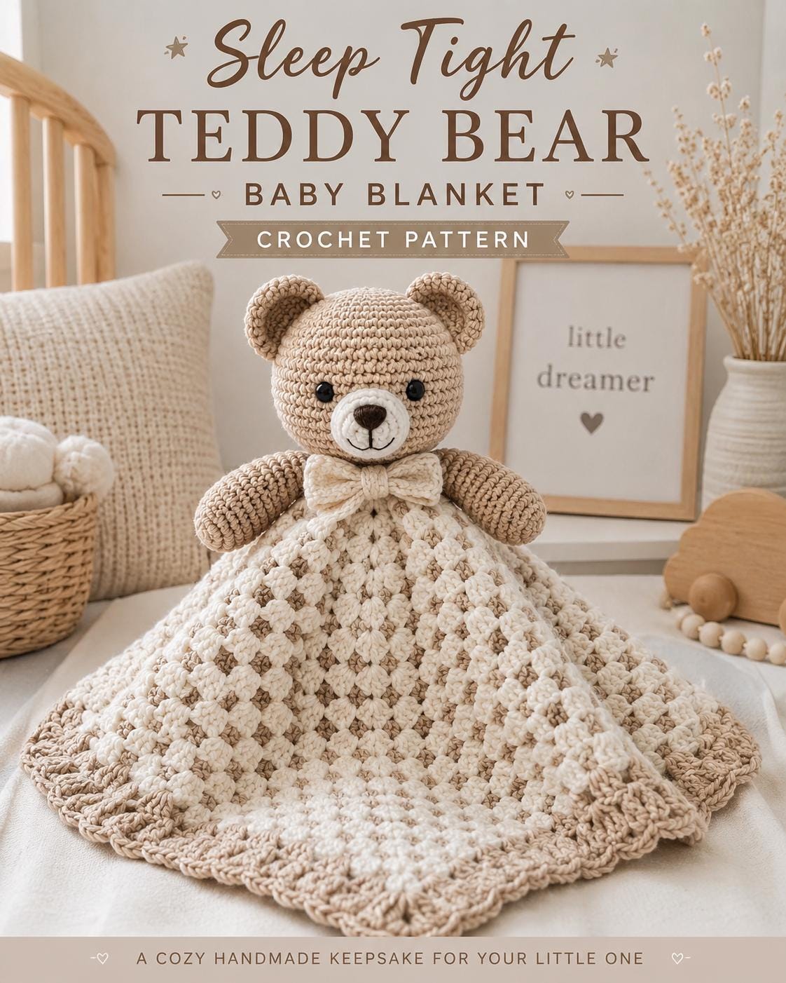 24 Teddy Bear Blanket Crochet Patterns for Cozy Baby Gifts, Loveys, and Keepsake Afghans 19 Sleep Tight Teddy Bear Baby Blanket Crochet