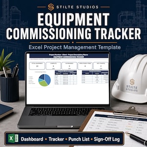 Plantilla de Excel para el seguimiento de la puesta en marcha de equipos / Lista de verificación de puesta en marcha del proyecto / Panel de control previo a la puesta en marcha / Lista de pendientes y registro de aprobación