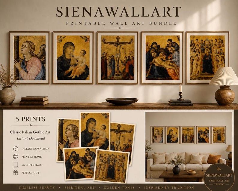 Medieval Christian Printable Wall Art Bundle, Gothic Religious Prints ...