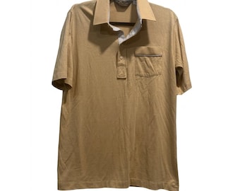 Polo de manga corta color beige para hombre, talla grande, de Cary Middlecoff Jaymar, estilo vintage.