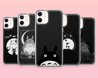 Black Totoro Phone Case Studio Ghibli Cover for iPhone 17e, 17Pro, 16e, 15, 14, 13, 12, Samsung S26Ultra, S25, A56, A16, Pixel 10A, 10Pro, 9