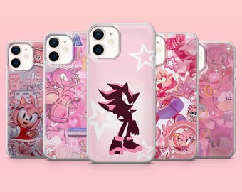 Pink Sonic Phone Case Hedgehog Cover for iPhone 17e, 17Pro, 16e, 15, 14, 13, 12, Samsung S26Ultra, S25, A56, A16, Pixel 10A, 10Pro, 9A