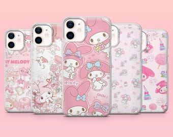 Cute Sanrio Phone Case My Melody Cover for iPhone 17e, 17Pro, 16e, 15, 14, 13, 12, Samsung S26Ultra, S25, A56, A16, Pixel 10A, 10Pro, 9A