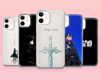 Sword art online Kirito Phone Case for iPhone 17e, 17Pro, 16e, 15, 14, 13, 12, Samsung S26Ultra, S25, A56, A16, Pixel 10A, 10Pro, 9A