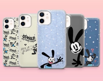 Oswald Rabbit Phone Case Vintage Disney Cover for iPhone 17e, 17Pro, 16e, 15, 14, 13, Samsung S26Ultra, S25, A56, A16, Pixel 10A, 10Pro, 9A