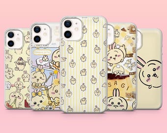 Funda Usagi para teléfono, diseño Kawaii Chiikawa, compatible con iPhone 17e, 17Pro, 16e, 15, 14, 13, 12, Samsung S26Ultra, S25, A56, A16, Pixel 10A, 10Pro y 9A.