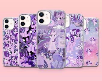 Funda para teléfono Kawaii Pony Starlight Grimmer para iPhone 17e, 17Pro, 16e, 15, 14, 13, Samsung S26Ultra, S25, A56, A16, Pixel 10A, 10Pro, 9A
