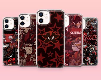 Shadow Phone Case Red Hedgehog Cover for iPhone 17e, 17Pro, 16e, 15, 14, 13, 12, Samsung S26Ultra, S25, A56, A16, Pixel 10A, 10Pro, 9A