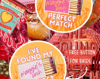 Custom Bachelorette Button | Bachelorette Gifts | Perfect Match Bachelorette
