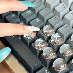 Nail Protector for Long Nails | Keyboard Sticker for Acrylic Nails | White Translucent Parts |  Profile Transparent Keycaps