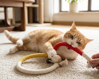 Natural Silvervine Kitten Teething Toy | Safe Durable Chewing Rope for Indoor Cats | Interactive Pet Play Enrichment Tool