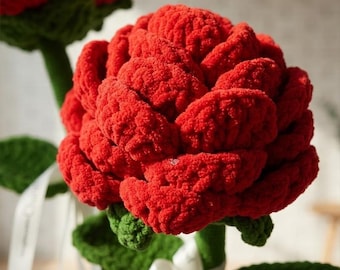Handmade Knitted Flower | Anniversary Birthday Gift for Her | Eternal Home Table Decor | Graduation Bloom