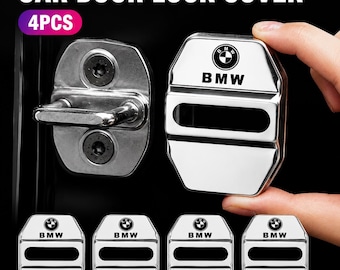 BMW Door Lock Cover Set, 4PCS Zinc Alloy Latch Protector, Anti-Rust Auto Accessories