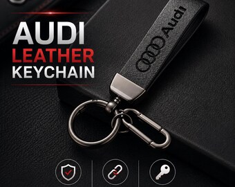 Audi Leather Keychain, S Line Style, Automotive Gift