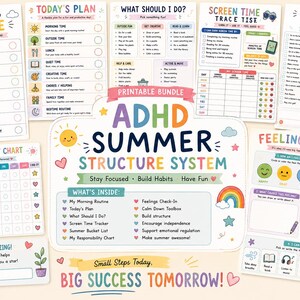 ADHD-zomerstructuursysteem | Printbaar visueel schema voor kinderen (PDF-download)