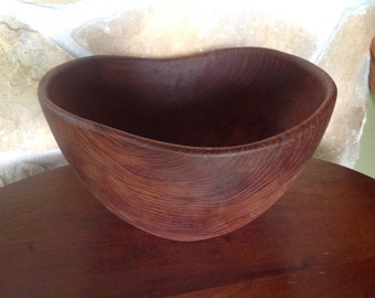 Large vintage hardwood bowl