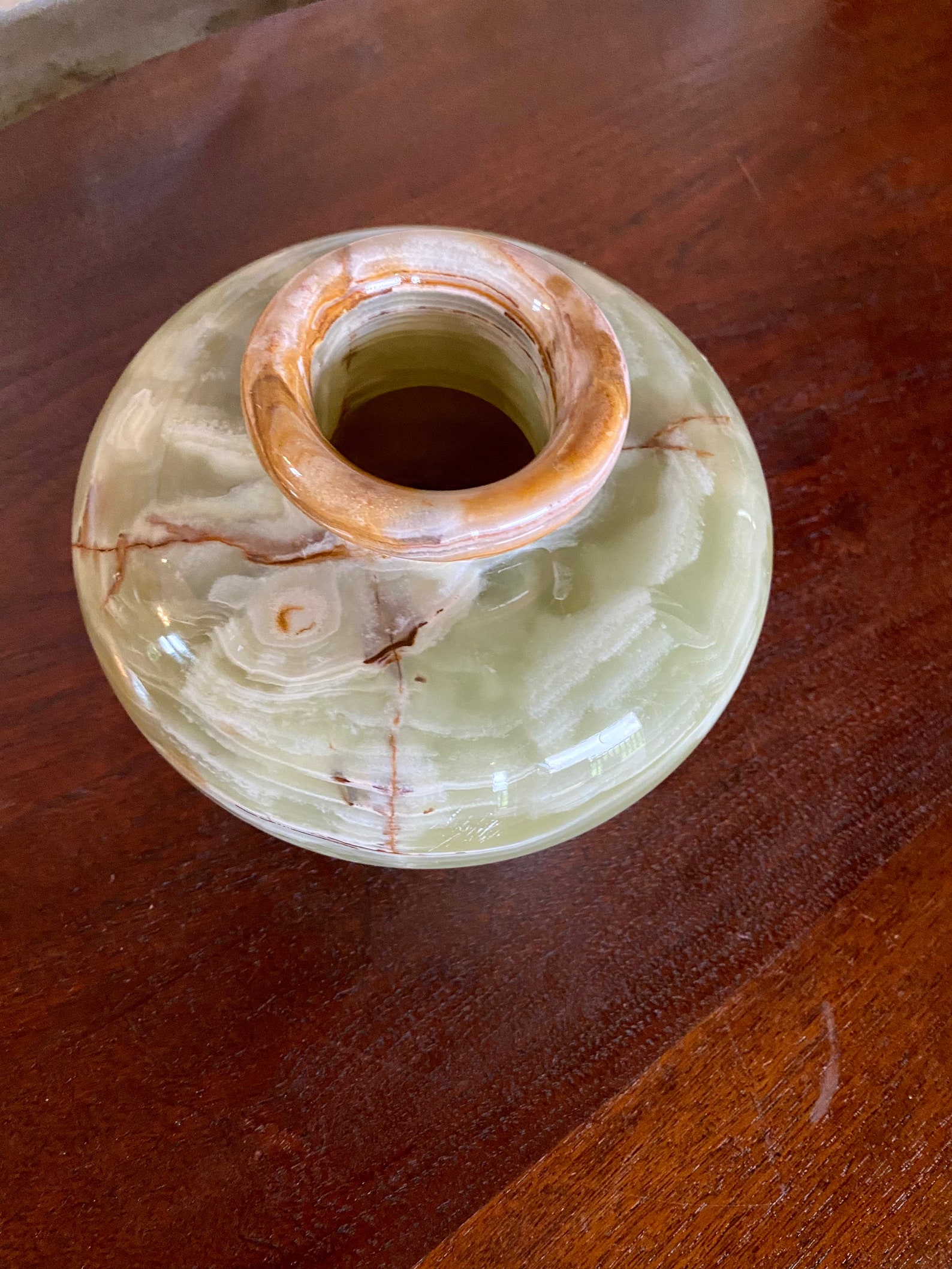Green Alabaster Stone Vase Etsy