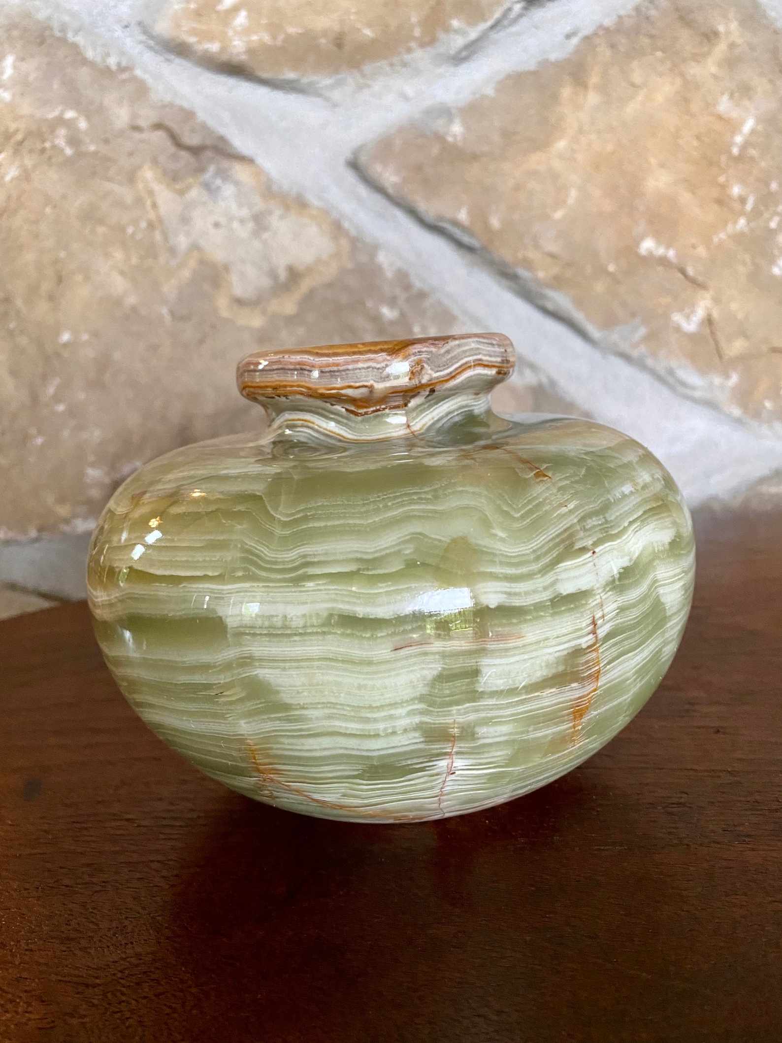 Green Alabaster Stone Vase Etsy